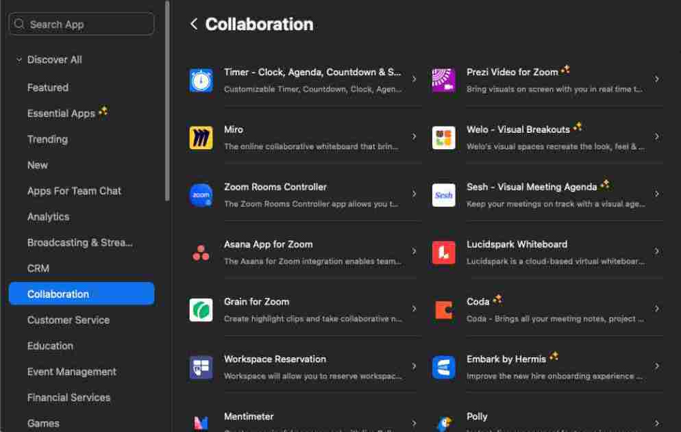 Zoom collaboration integrations and features