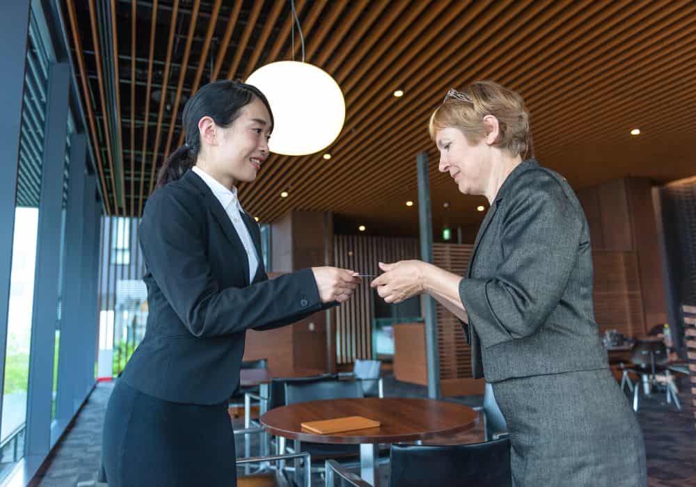 how to accept business card in Japan