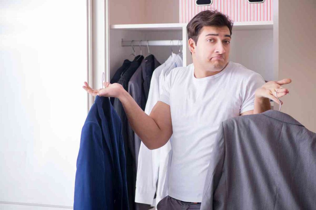man confused about what to wear